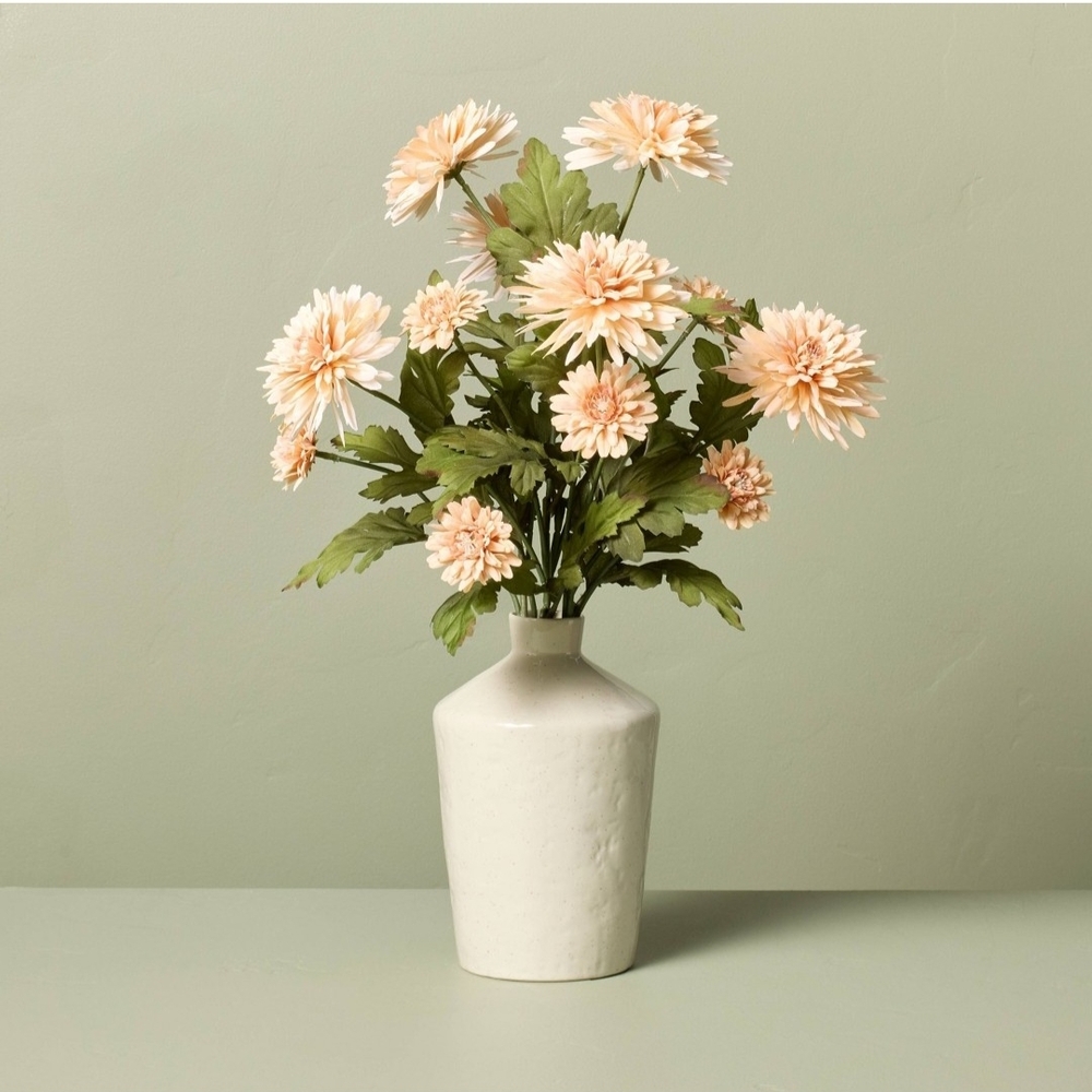 Hearth & Hand With Magnolia 21" Faux Orange Daisy Flower Arrangement